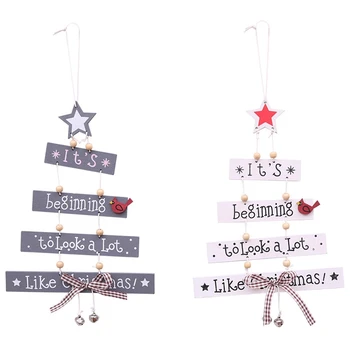 

Merry Christmas Letter Pendants Wood Crafts Ornaments Xmas Trees Ornament for Home Yard Wall