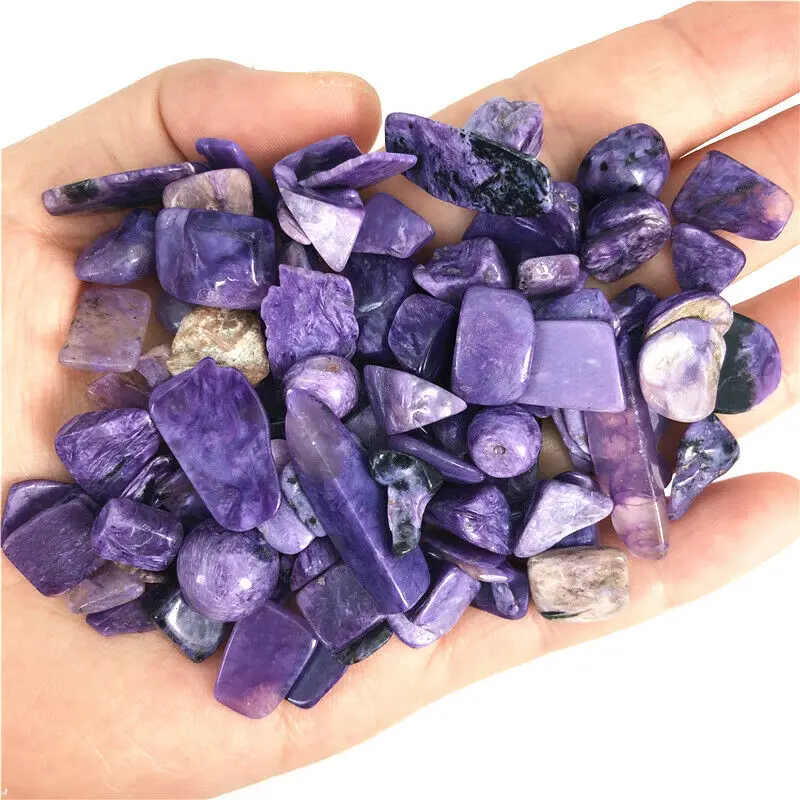 Оптовая продажа 50 г 9-12 мм натуральный тонущий Charoite Quartz Crystal Stone Rocks образец