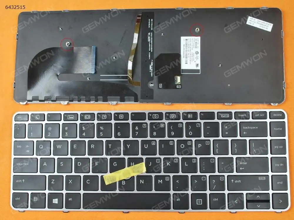 

Replacement new laptop notebook keyboard for HP EliteBook 840 G3 SILVER FRAME BLACK (with point,Backlit,Win8)