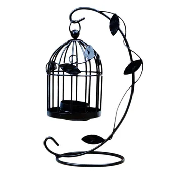 

Candle Holder Birdcage Metal Tealight Lanterns Home Wedding Vintage Table Decoration black