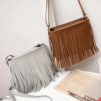 

Cute Tassels Shoulder Bag For Women Messenger Bags Ladies PU Leathe Purse Female Crossbody Bag Bolso Mujer