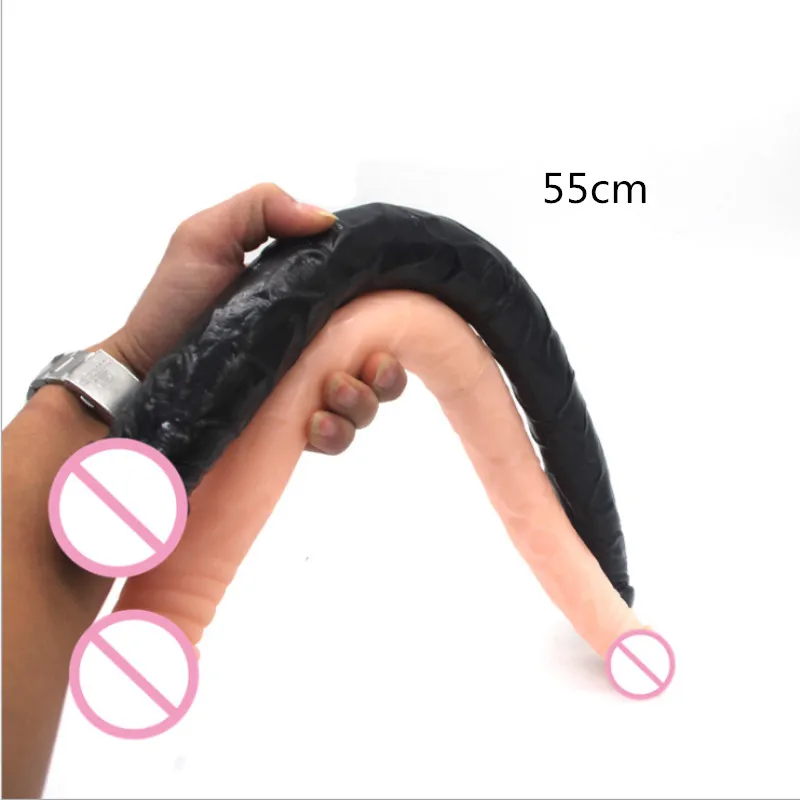 55 см длинный секс настоящий пенис двойная головка фаллоимитаторы мастурбатор