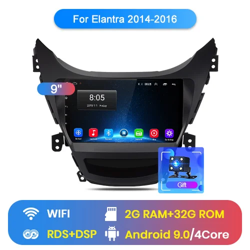 Junsun V1 Android 9,0 2G+ 3 2G DSP автомобильный Радио Мультимедиа Видео плеер для hyundai Elantra- навигация gps 2din Авторадио - Цвет: WIFI (2GB 32GB)