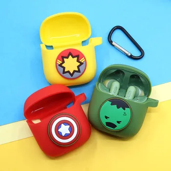 

3D Cartoon Silicone Case For JBL TUNE 220 TWS Charging Box Sleeve Protective Case Bluetooth Earphone Skin With Hook