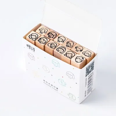Cute Mini Diary Month Stamps Smile Face Sign Scrapbooking Material Journaling Sketchbook Planner DIY Hobby Craft Supplies face