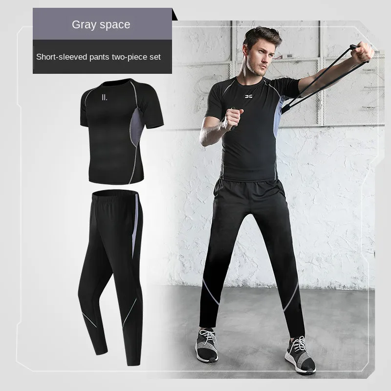 

Professional Men's Sweatsuit Sets Slim Patchwork Running Fitness Home Gymnastic Sportswear Breathable Clothes Outfits For Male