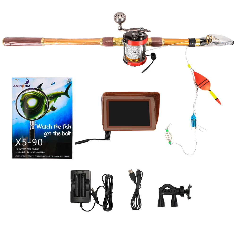 ANICCOM X5-90 Fishing Rod Cameras Finder 40m line High Quality Fish Camera  Rod 8MP HD underwater Cameras Fishing Rod 90kg Pull