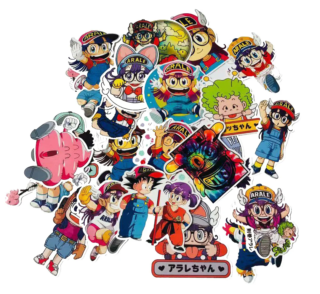 24 шт. милые Arale маленькая девочка мультфильм Чемодан соотношение опорный автомобильный водостойкая клейкая бумага снаружи модификации аксессуары