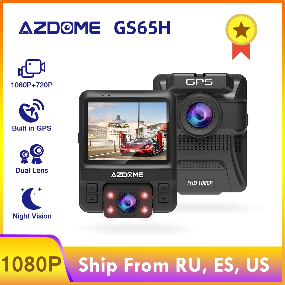 AZDOME GS65H Dash Cam Original Mini Dual Lens Car DVR Novatek 96655 Full HD 1080P Car Camera Night