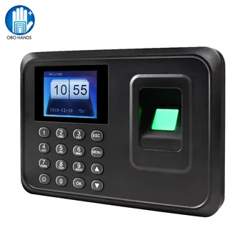 

2.4inch USB Fingerprint Time Attendance Machine Biometric System Password Employee Checking-in Recorder Time Clocker No Software