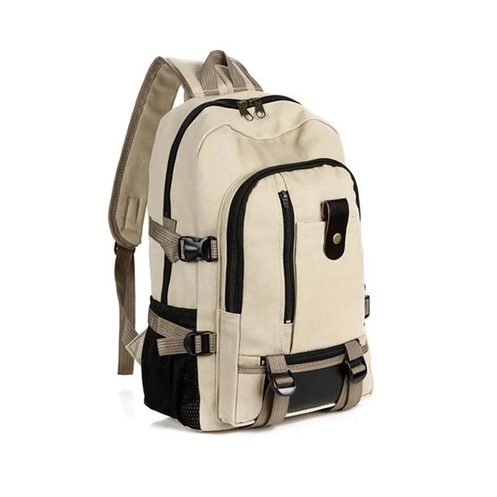 Модный простой холщовый рюкзак студенческий взрослый школьный ранец большой емкости водонепроницаемый мульти-карман, водонепроницаемый походный рюкзак