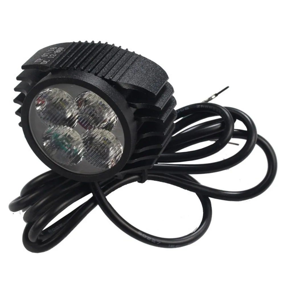 

Electric Bicycle LED Headlight 36V 48V Waterproof 4 Lights With Horn 12 Watt Electric Bicycle Headlights Electric Scooters Parts