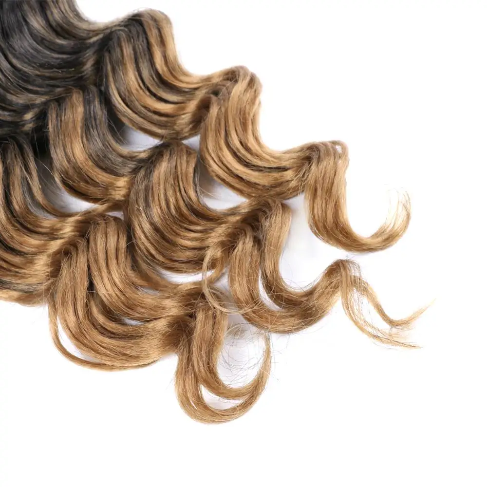 DAIRESS 20" Deep Wave Hair Bundles Crochet Braids Ocean Wave Crochet Bulk Hair Extensions Deep Wavy Synthetic Braiding Hair