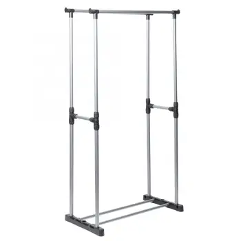 

Double Rod Clothes Hanger Garment Drying Rack Balcony Clothes Hanging Stand for Home Use