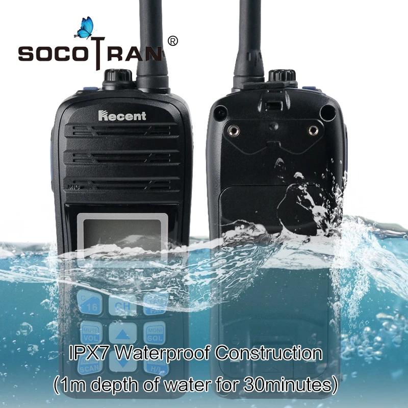 Водонепроницаемая IP67 VHF Ham Walkie Talkie ручная морская двухсторонняя рация с ЖК