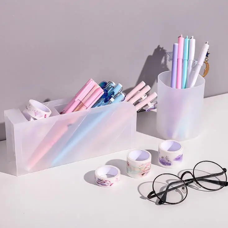 Large Capacity Desk Pen Holder Pencil Storage Box Desktop Organizer - Image 5