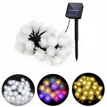 Ousam светодиодный светильник на солнечной батарее, уличный, 30 светодиодный, 6 метров, 8 режимов, с солнечной панелью, снежный шар, лампа для украшения Рождественского сада