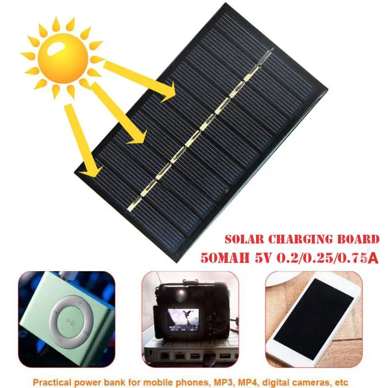 

Solar Charger Solar Panel Black Polysilicon Travel Tool Outdoor Durable Solar Power Bank Phone Mate Camp Outdoors New Energy