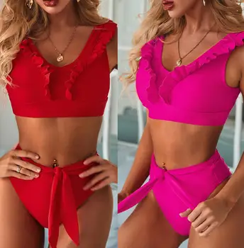 

2020 Two-Piece Women's swimming suit Bikini swimwear Women Swimsuit Bodysuit Bandage Brazilian Vintage Bathing Suit Beach Wear