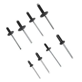 

1 Set Of Assorted Black Rivets Standard & Large Flange Aluminum Alloy 8mm-18mm