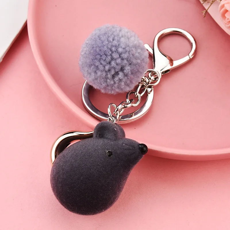 Креативный милый мультяшный резиновый плюшевый брелок с мышью, корейский индивидуальный ключ, пара, подарок, брелок, держатель, сумка, кулон, крыса