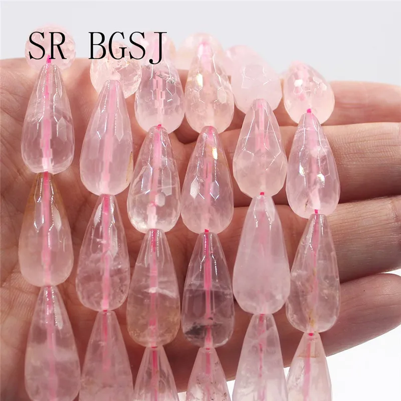 Günstig Freies Verschiffen 12x26mm Arten von Edelsteine Teardrop Tropfen Facettiert Natürliche Stein Quarz Perlen Strang 15\