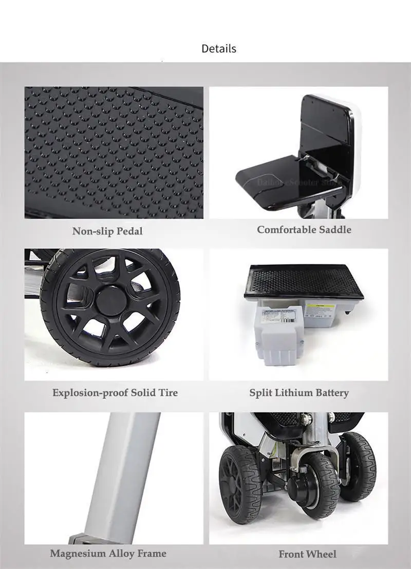 Disability Electric Scooter 3 Wheel Electric Scooter For Elderly Disabled Folding Electric Wheelchair (50)