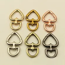 10 шт металлический сплав в форме сердца круг кольцо Портативный Серебряный круг брелок для рюкзака пряжка кольцо для ключей на рюкзак аксессуары 5 цветов