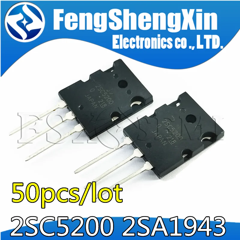 

50PCS 2SA1943 2SC5200 TO-3P C5200 A1943 TO-3PL 5200 1943 POWER AMPLIFIER APPLICATIONS IC