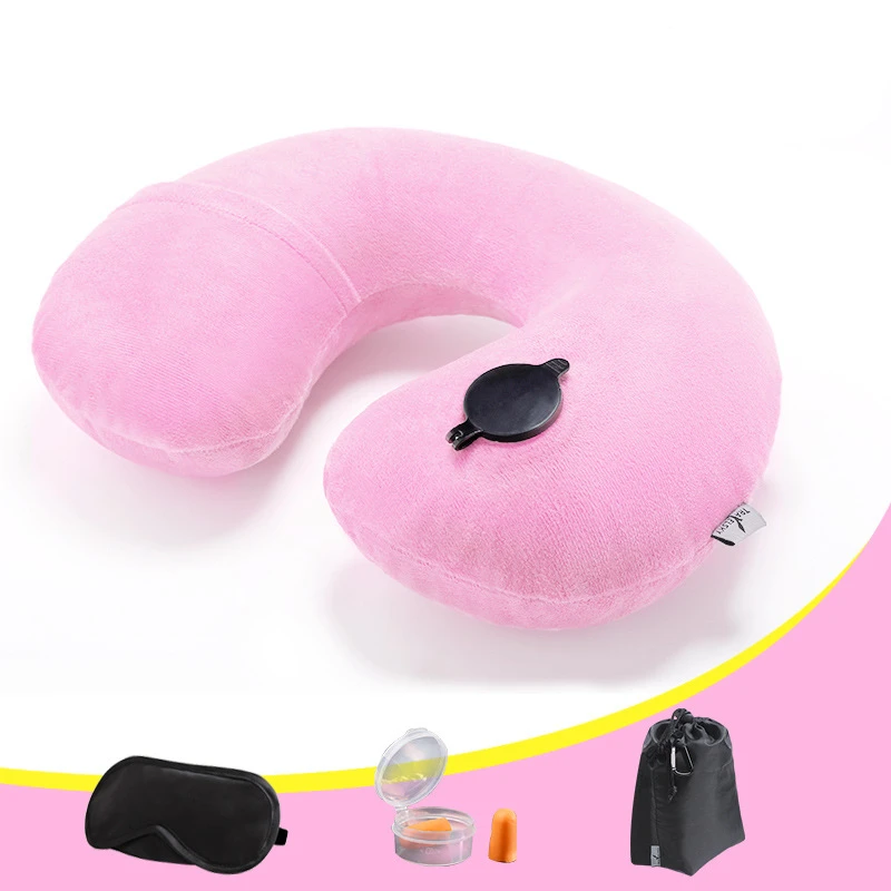 Новая h-образная надувная подушка для путешествий, Складная легкая подушка для шеи с ворсом, автомобильное сиденье, Офисная Подушка для сна с самолетом - Цвет: 12