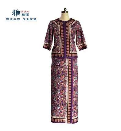 Singapore Airlines Flight Attendant Dress Southeast Asia Nyonya Women Malaysia Work Suit Spring southeast asian work suit