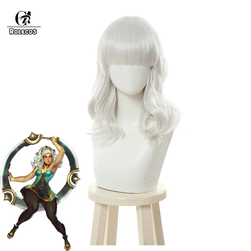 

ROLECOS Game LOL Women Cosplay Empress of the Elements Qiyana Cosplay Heat Resistant Synthetic Gradient Hair