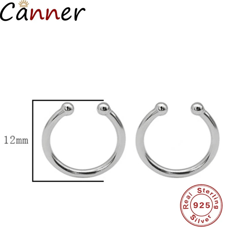 Canner модные глянцевые серьги из стерлингового серебра S925 пробы с зажимом для ушей, серьги без пирсинга, u-образные массивные украшения