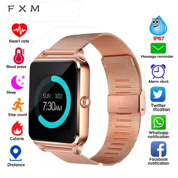 

FXM Smart Touch Screen Z60 Bluetooth Sport Music Smart Watch Men Call Camera Multi-language Smartwatch Clock Montre intelligente