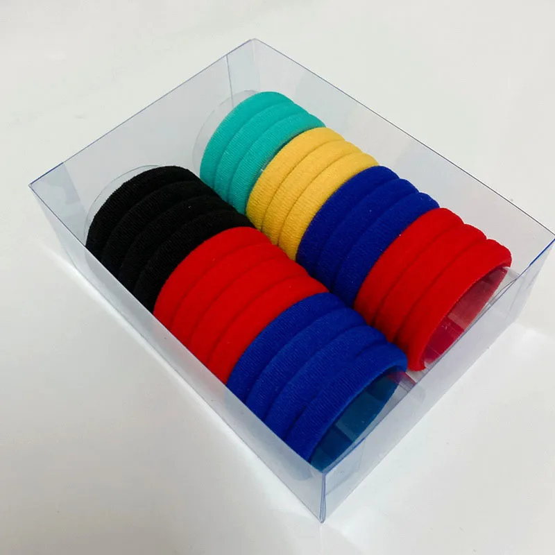 24PCS Mädchen black elastic Haar Gummibänder Große Bunte Haar Krawatte Für Frauen Pferdeschwanz Halter Gum Seil kinder Haar zubehör Set – Detail 6
