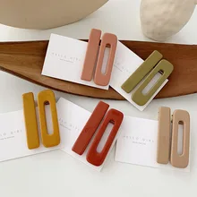 2 шт. корейские Модные прямоугольные заколки для волос акриловые заколки геометрические полые матовые заколки для девочек женские аксессуары для волос