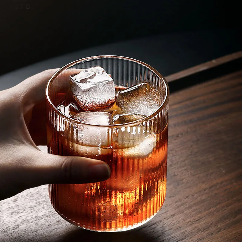 Ripple Whisky Glasses Water Cup  Juice Glass Beer mug Transparent Drinking Glass
