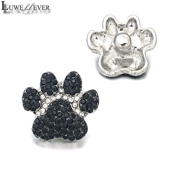 

Cat Paw Component w465 Crystal 18mm Metal Snap Button For Bracelet Necklace Interchangeable Jewelry Women Accessorie Findings