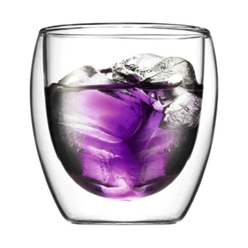 

Double-Wall Insluated Glass Cup Drinking Tea Coffee Latte Juice Home Kitchen Supplies DC112