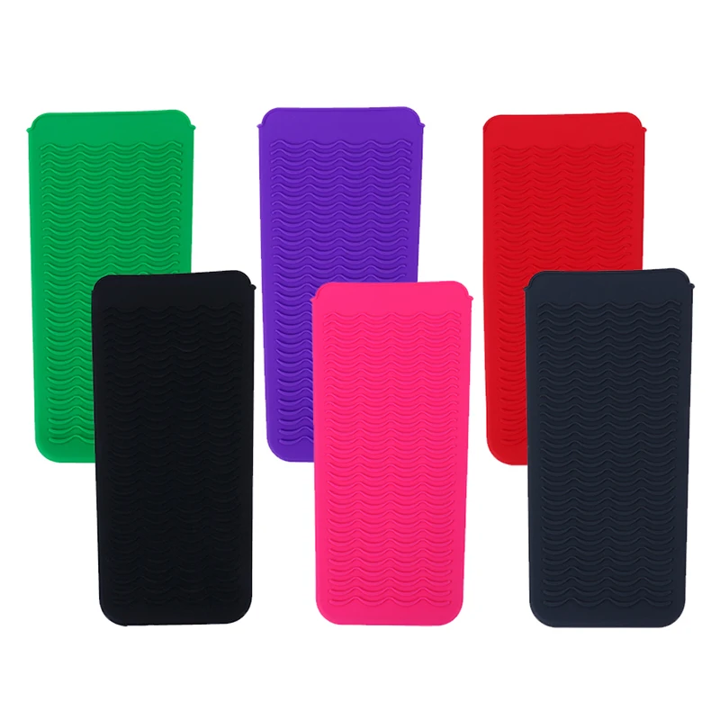 Hair Styling Tool For Curling Iron Hair Straightener Multi-function Non-slip Flat Iron Silicone Heat Resistant Travel Mat Pouch