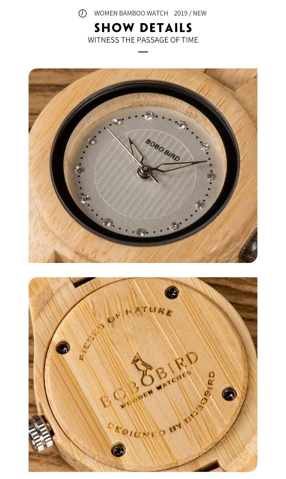 BOBO BIRD V-O10 женские роскошные часы бамбуковые деревянные модные уникальные женские кварцевые часы relogio feminino с бриллиантами