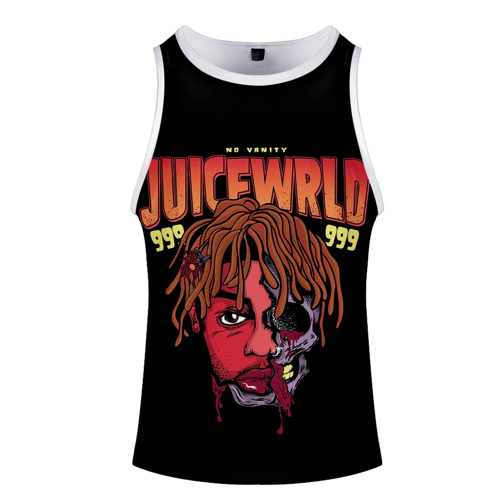 Майка с 3D-принтом Juice Wrld, модная баскетбольная хипстерская майка, удобная летняя майка с круглым вырезом без рукавов для мужчин/женщин