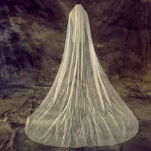 Elegant Shiny Woman Bridal Veils 1 layers 200 CM With Comb Ivory Veil for Bridal Cut Edge Tulle Wedding Veil