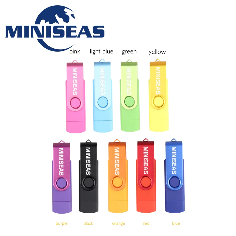 Usb флеш-накопитель Miniseas, 8 цветов, вращение, OTG, телефон, ручка-накопитель, 4 ГБ, 8 ГБ, 16 ГБ, 32 ГБ, 64 ГБ, память, Usb флешка флеш-накопитель