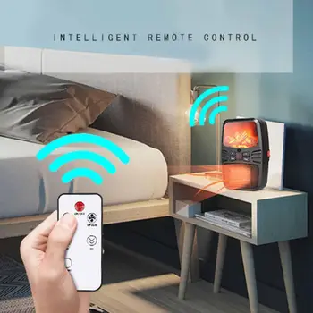 

Free_on Flame Heater mini heater household wall-mounted desktop heater small heater EU US UK