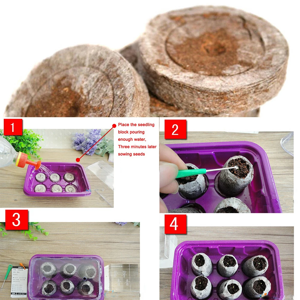 Goedkoop 100 Pcs 30 Mm Jiffy Turf Pellets Thuis Milieu Starten Kwekerij Bodem Blok Zaailing Professionele Plant Stekkers Tuin Starter