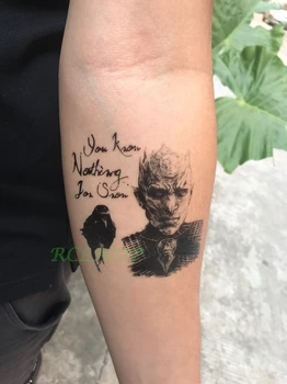 

Waterproof Temporary Tattoo Sticker Game of Thrones king night white dead walker crow bird tatto flash tatoo fake tattoos