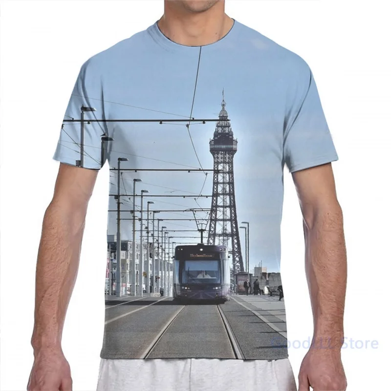Blackpool Tower and Tram men T Shirt women all over print fashion girl
