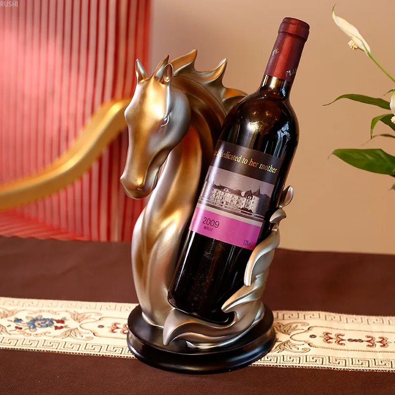 

Modern Simple Creative Horse Head Red Wine Rack Living Room Wine Cabinet Office Decoration Home Soft Decoration Christmas