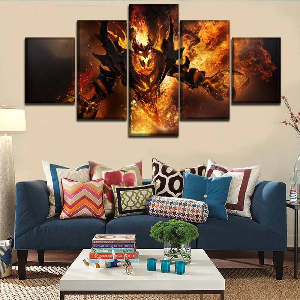  Hd Prints Picture Wall Artwork Modular 5 Panel DotA 2 Painting Modern Game Poster Canvas for Living